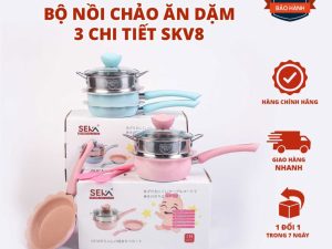 Bộ Nồi Nấu Đồ Ăn Dặm Cho Bé 3 Chi Tiết SEKA SKV8