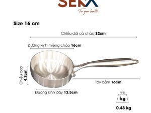 Chảo Bếp Từ Lòng Nông SEKA SK6030 16cm Inox 304