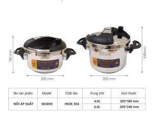 Nồi Áp Suất Inox 304 Bếp Từ SEKA SK5859