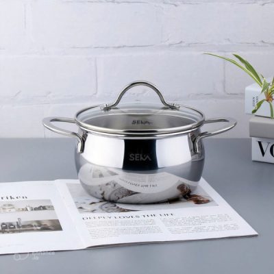 Nồi Inox Đúc Nguyên Khối Dùng Trên Mọi Loại Bếp SEKA SKM3843 Size 20cm